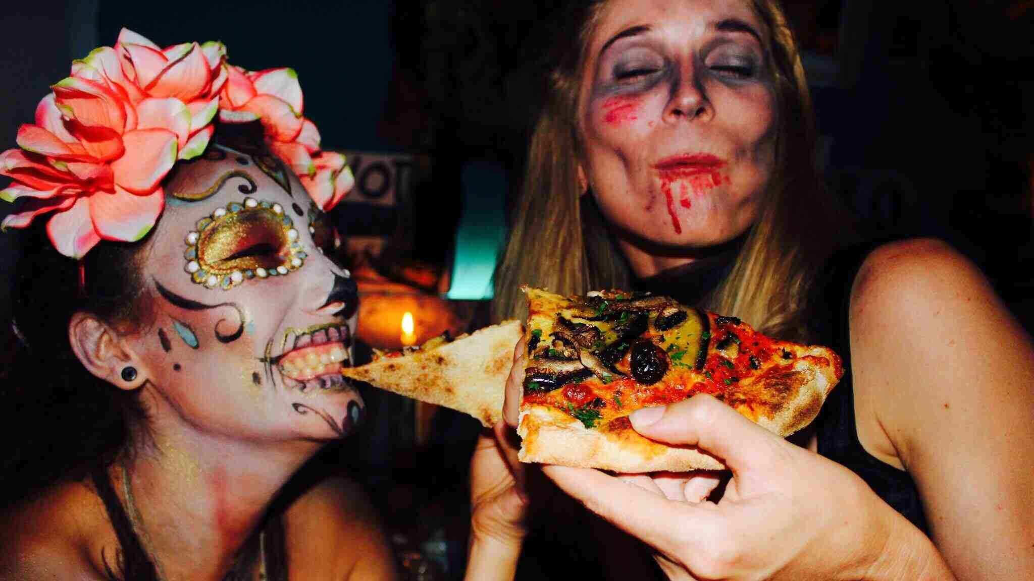 Girls Eating Pizza at Ferdinandos