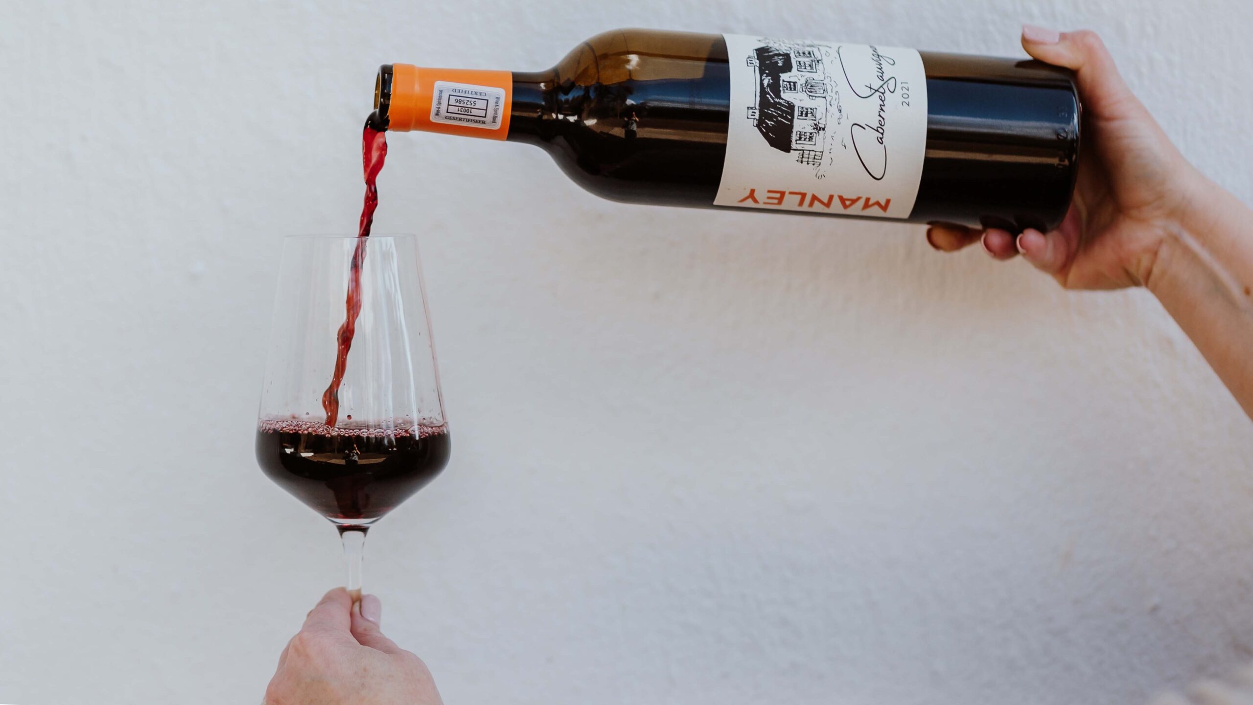 Manley Wine being poured