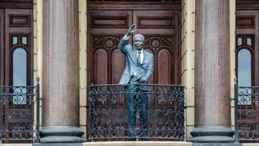 Nelson Mandela statue at Grand Parade Cape Town