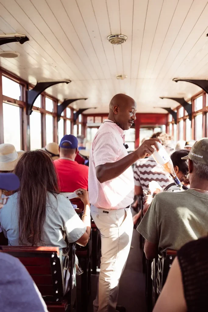 Aboard the Wine Tram - Spring Getaways Near Cape Town