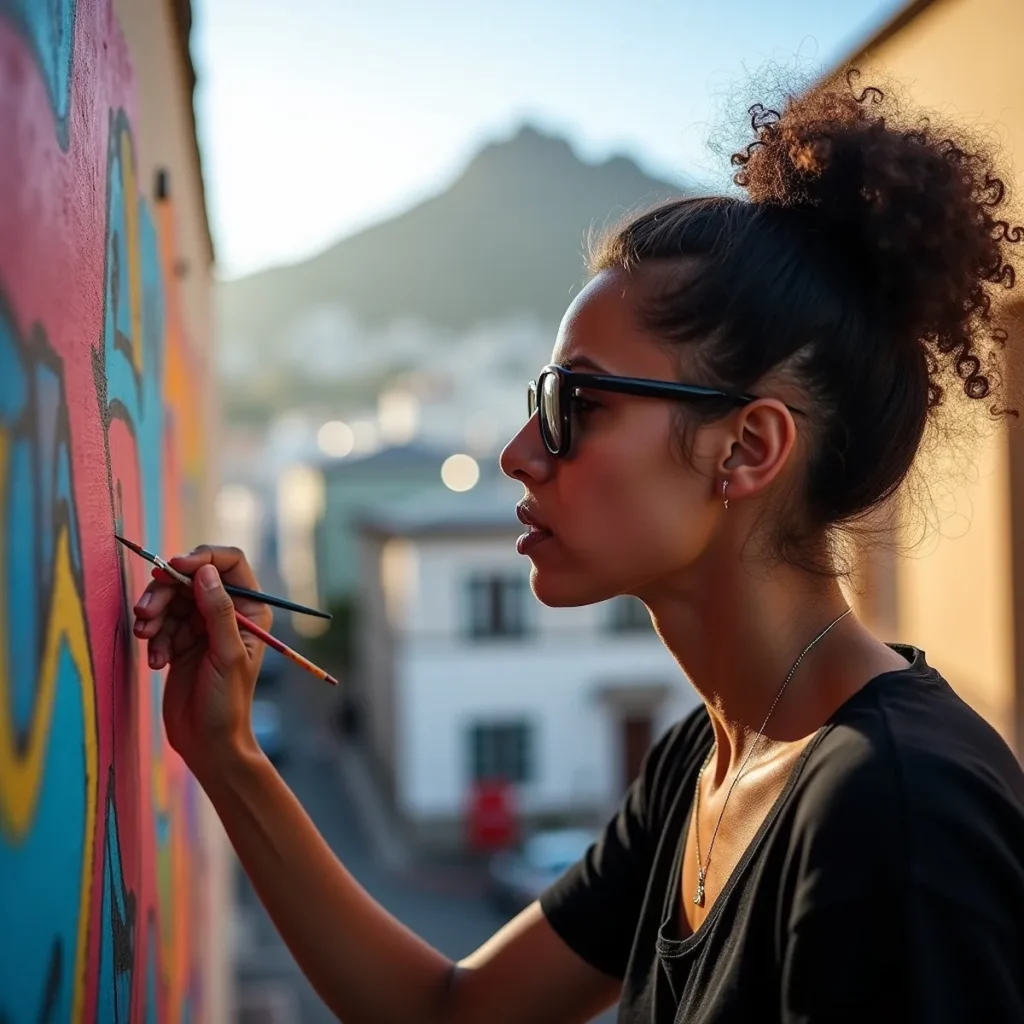 Artist Painting Murals in Woodstock - Hidden Gems in Cape Town