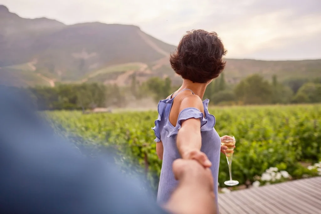 Guest Enjoying Lanzerac Estate - Stellenbosch Wine Farms