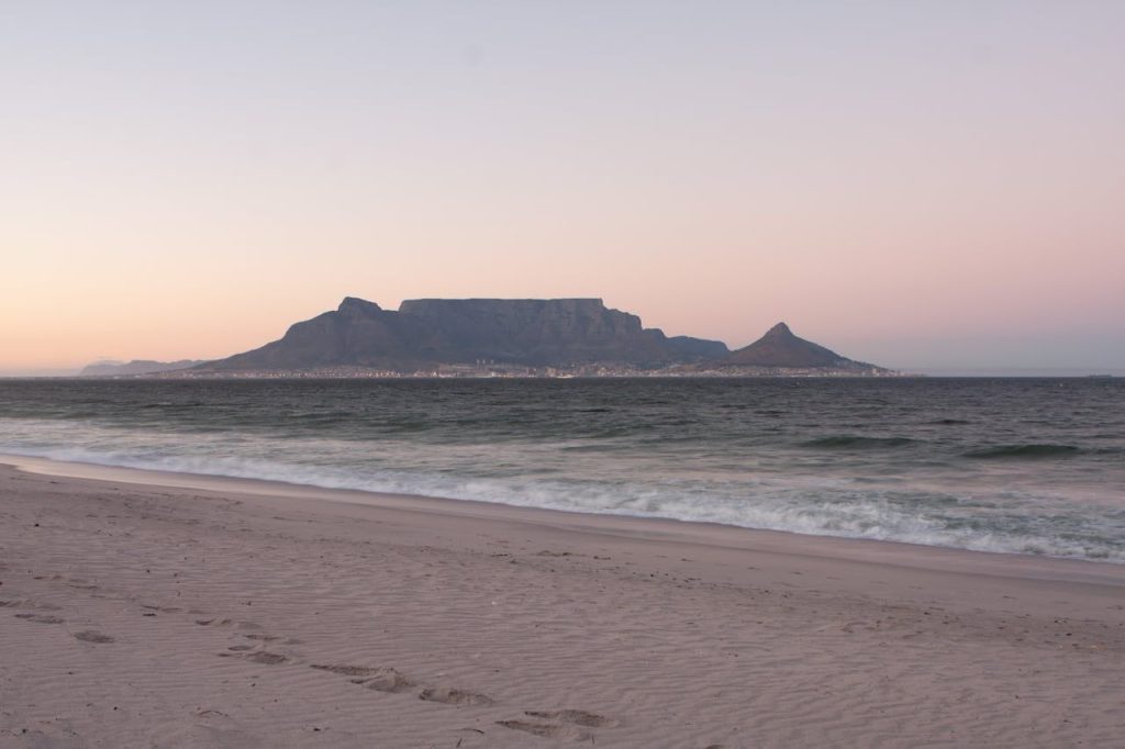 Bloubergstrand Beach – Sunset with a View of Table Mountain.