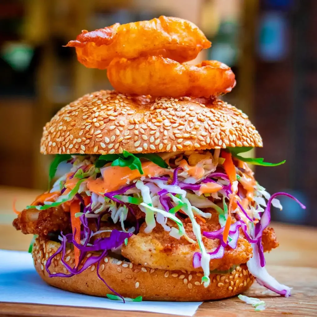 Gourmet Burger at Knead Café - Muizenberg Beach Cape Town