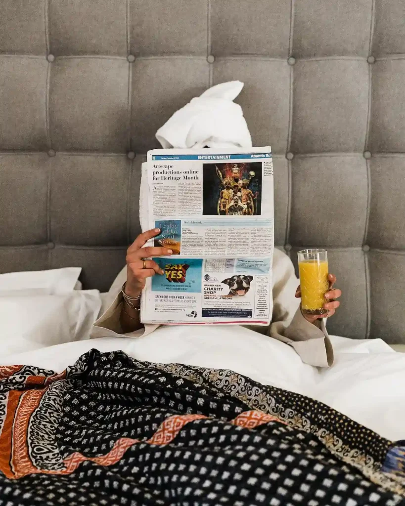 Guest in Bed at the Royal Boutique Hotel, Cape Town