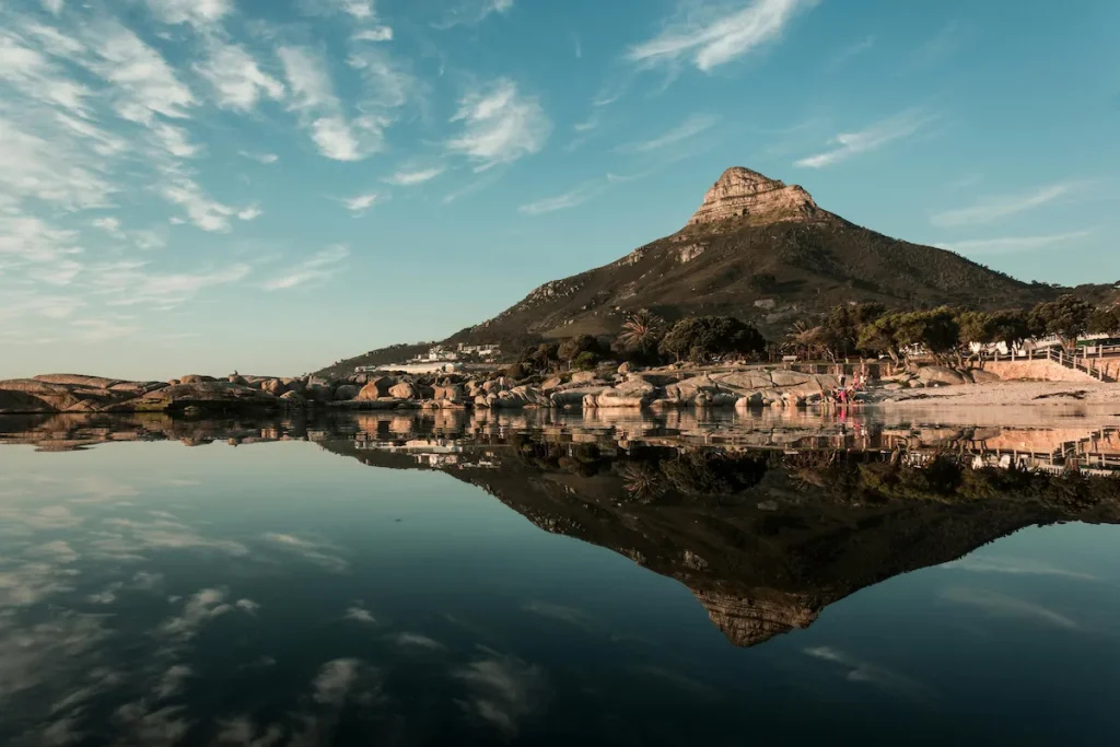 Lion's Head Reflected in a Body of Water - Lion's Head Hike at Sunrise