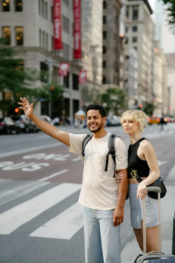 Man and Woman Hailing a Taxi - Cape Town is it Safe