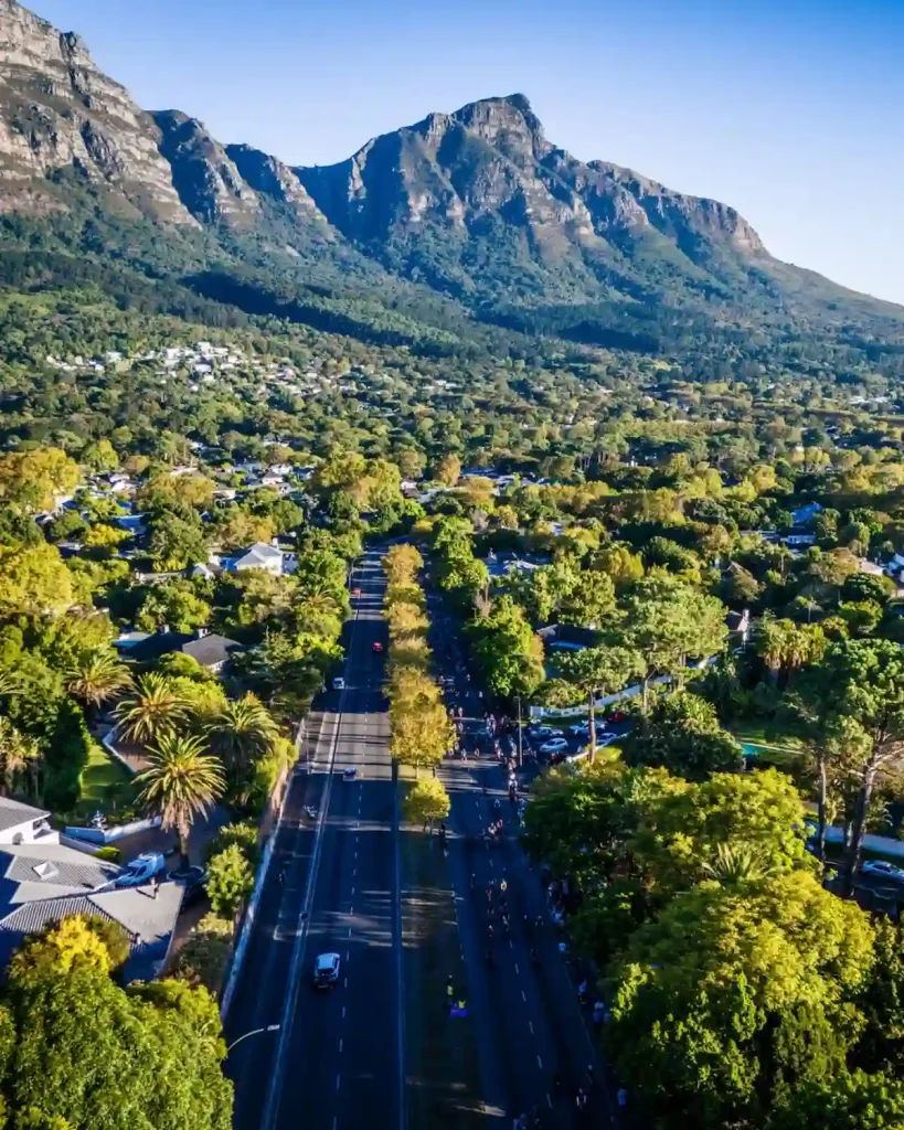 Aerial View of Southern Suburbs - Argus Cycle Tour Road Closures