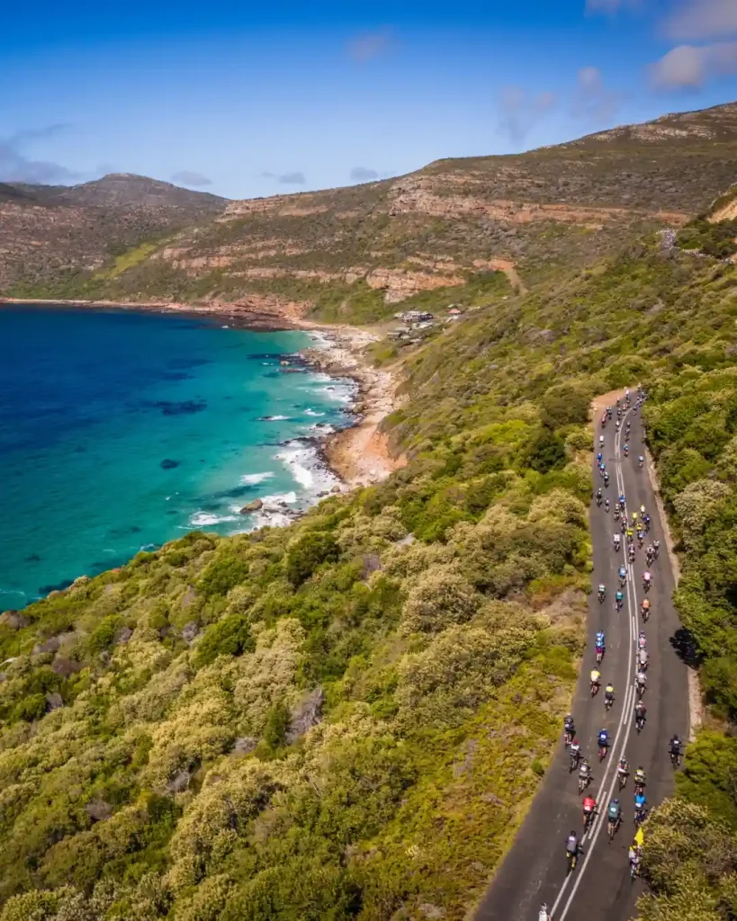 Cyclists Along the Cape Point Coastline - Argus Cycle Tour Road Closures