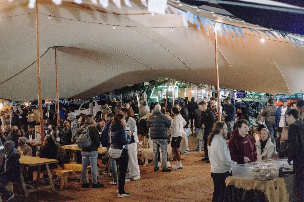 Winter night market food vendor Cape Town Century City